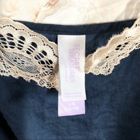 Camisole & Short set Summer Silky PJ set - Navy Blue - Picture 7 of 9